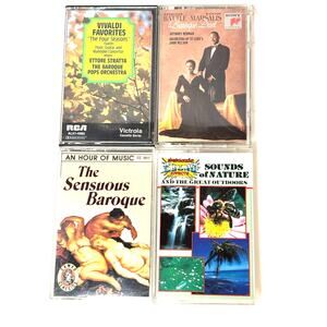 Lot of 4 Cassette Tapes Classical Music Baroque Vivaldi Nature Sounds